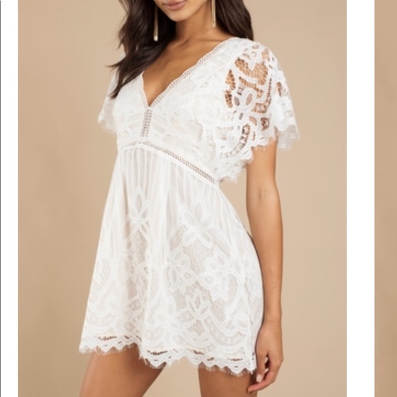 lina white lace skater dress